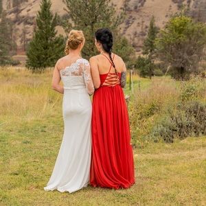 Rust bridesmaid dress